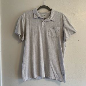 Billabong Light Grey Striped Polo - Medium